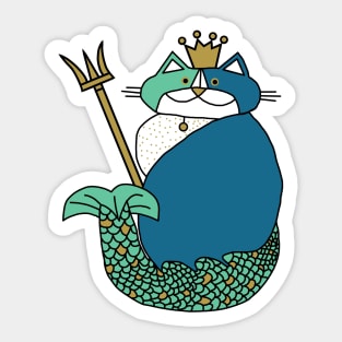 Kevin the Cat Mermaid King Sticker